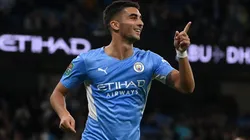 Ferrán Torres com a camisa do Manchester City (Foto: Getty Images)