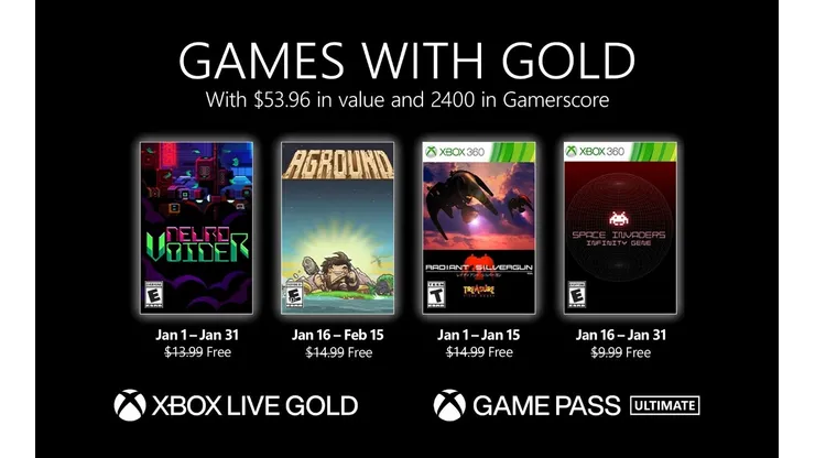 Xbox Games with Gold de janeiro de 2022 terá NeuroVoider, Aground e mais