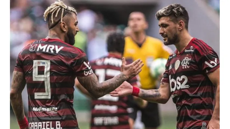 Gabigol e Arrascaeta, dupla que faz sucesso no Flamengo