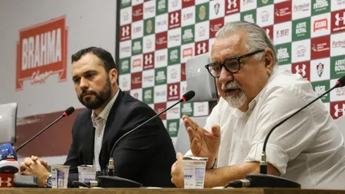 Foto: Lucas Merçon/Fluminense F.C./Divulgação - Mario Bittencourt e Paulo Angioni: Fluminense busca qualificar seu elenco