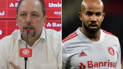 Fotos: Ricardo Duarte/Inter/Divulgação e Thiago Ribeiro/AGIF - Barcellos e Patrick: presidente se manifestou sobre situação do meia no Inter