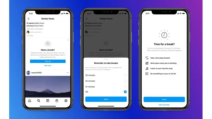 Instagram lançou recurso "Take a break" nesta terça-feira (7)