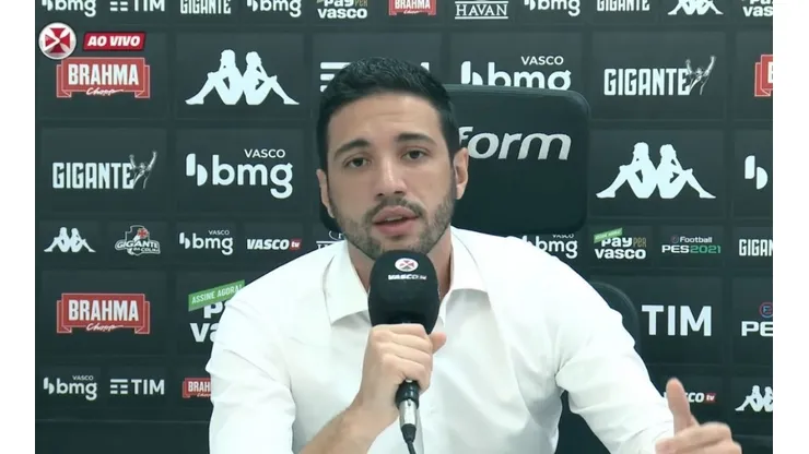 Foto: Reprodução VascoTV/YouTube | Alexandre Pássaro coloca a boca no trombone e revela falta de estrutura básica ao Vasco