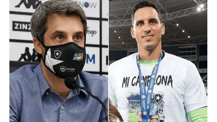 Fotos: Vitor Silva/Botafogo/Divulgação: Freeland e Gatito: dirigente abriu o jogo sobre futuro do goleiro