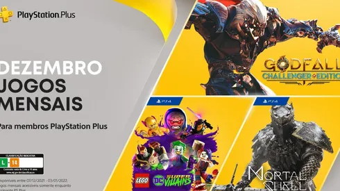 PS Plus de dezembro conta com Godfall: Challenger Edition, Lego DC Super-Villains e Mortal Shell
