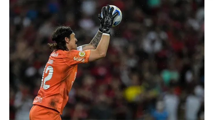 Cássio lamentou a derrota para o Flamengo e já pensa no clássico contra o Santos (Foto: Thiago Ribeiro/AGIF)