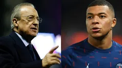 Foto Florentino Pérez: Eric Alonso/Getty Images e Foto Kilyan Mbappé: Matthias Hangst/Getty Images