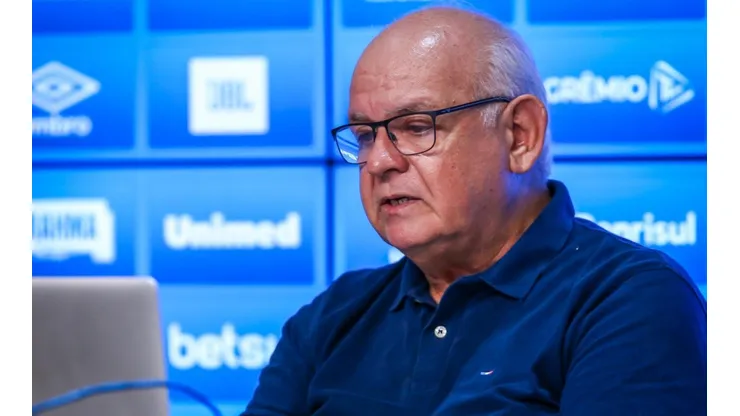 Foto: Lucas Uebel/Grêmio/Divulgação - Romildo Bolzan Júnior: presidente falou em coletiva após vitória no Brasileirão