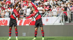 Guilherme Drovas/AGIF - Bruno Henrique e Gabigol, marcaram neste fim de semana na goleada contra o São Paulo