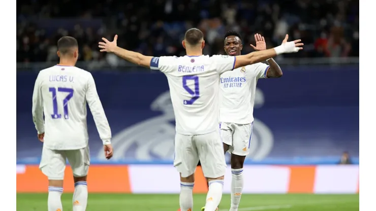 Karim Benzema e Vinicius Júnior: dupla do Real Madrid é uma das melhores atualmente no futebol europeu (Getty Images)