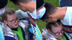 Cristiano Ronaldo deu camisa a torcedora mirim que invadiu o gramado