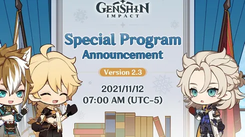 Genshin Impact terá Programa Especial da Nova Versão 2.3 na próxima sexta (12)