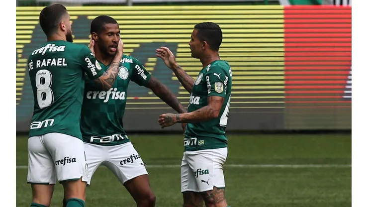 Jogadores do Palmeiras comemoram gol pelo Brasileirão (Foto: Getty Images)