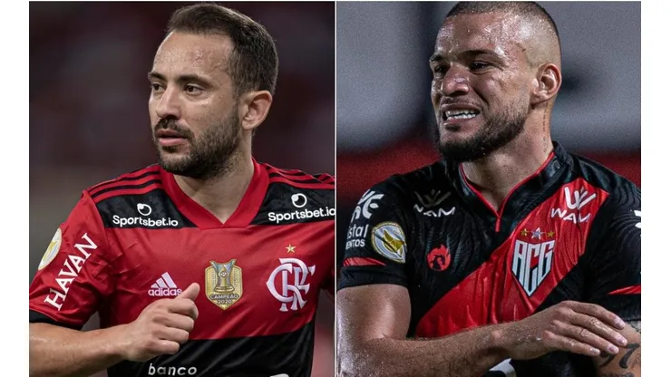 Flamengo x Atlético-GO: como assistir AO VIVO esse duelo do Campeonato Brasileiro. (Foto: Thiago Ribeiro/Heber Gomes/AGIF)