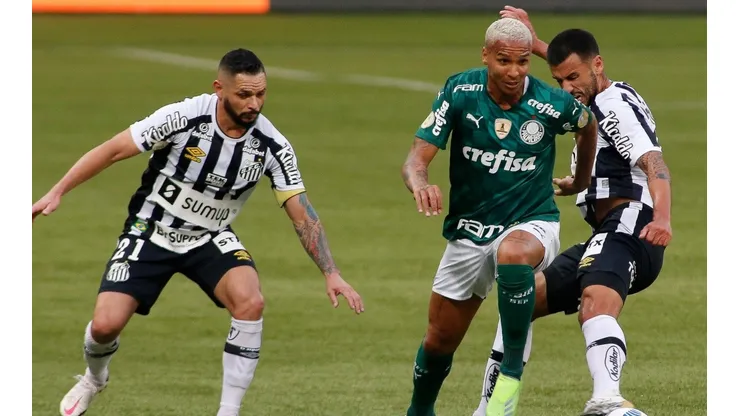 Palmeiras e Santos, em campo pelo Brasileirão (Foto: Getty Images)