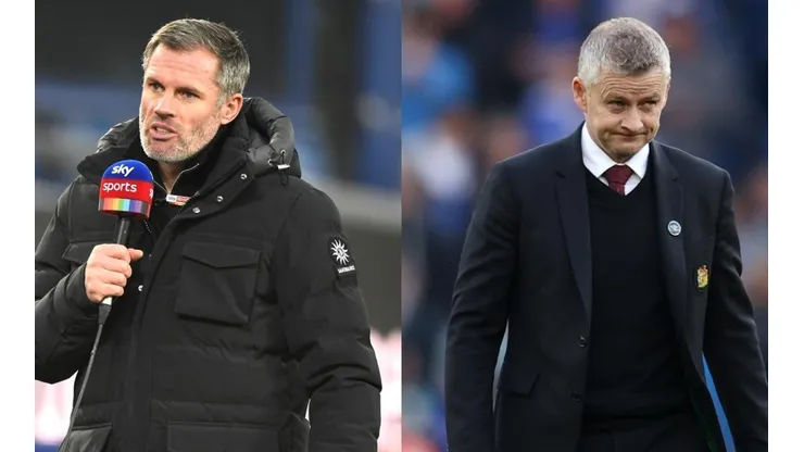 Jamie Carragher e Ole Gunnar Solskjaer: ex-jogadores se estranham as vésperas do clássico (Getty Images)