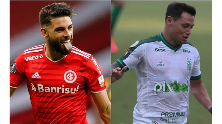 Internacional e América-MG se enfrentam nesta quarta-feira (Foto: Getty Images e Gil Gomes/AGIF)