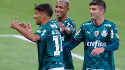 Jogadores do Palmeiras comemoram gol contra o Bahia, no primeiro turno (Foto: Marcello Zambrana/AGIF)