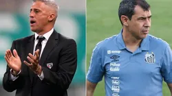 Hernán Crespo e Fábio Carille, treinadores de São Paulo e Santos (Foto: Getty Images e Luiz Erbes/AGIF)