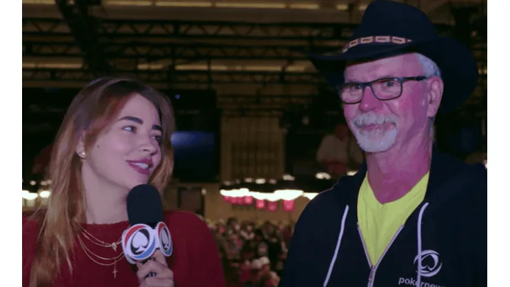 George Mcbride é entrevistado depois de entrar no dinheiro (Foto: PokerNews)