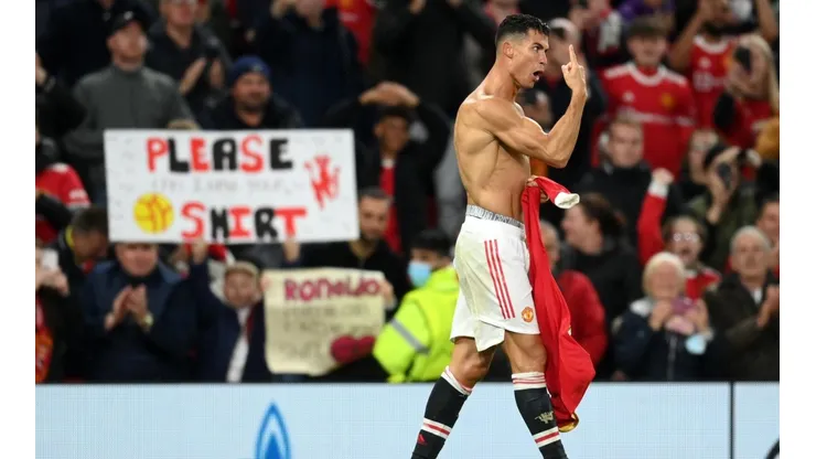 Cristiano Ronaldo comemora gol da virada do United (Getty Images)
