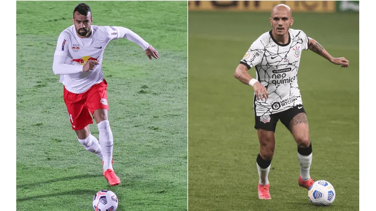 O duelo RB Bragantino X Corinthians será às 19h00. (Fotos: AGIF)