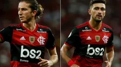 Filipe Luís e De Arrascaeta, jogadores do Flamengo (Foto: Getty Images)