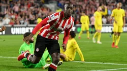 Wissa comemora gol de empate contra o Liverpool (Getty Images)