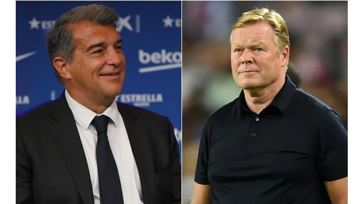 Joan Laporta e Ronald Koeman: relação entre presidente e técnico se desgastou (Getty Images)