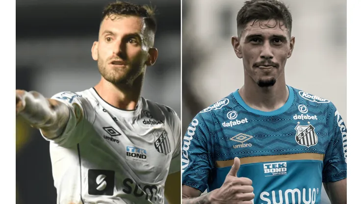 Baptistão e Velázquez: não foram inscritos a tempo na Copa do Brasil (Fotos: Ivan Storti/Santos FC/Divulgação)