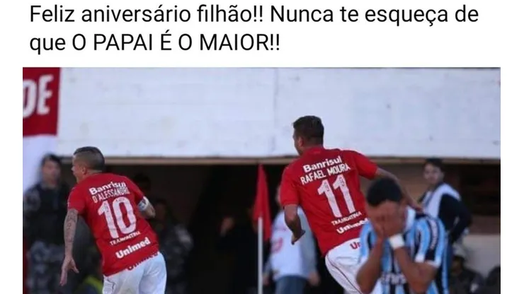 Meme criado por torcedor após post do Inter parabenizando o Grêmio