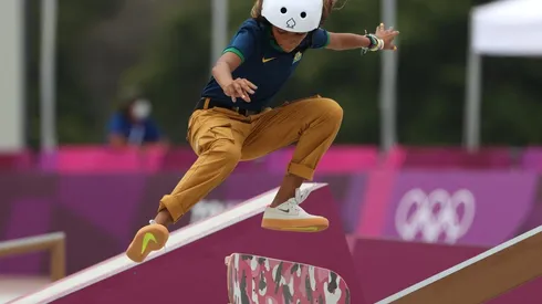 Na foto, Rayssa Leal, que foi prata nas Olimpíadas de Tóquio, na categoria street do skate. (Foto: Getty Images)