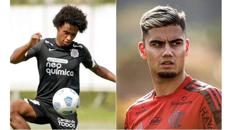 Willian e Andreas Pereira: corintiano foi barrado pela Anvisa (Twitter/Reprodução)