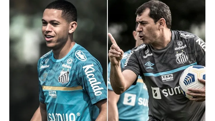 Marcos Guilherme e Carille: trabalharam juntos na Arábia (Foto: Ivan Storti/Santos FC/Divulgação)