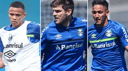 Vanderson, Kannemann e J. Robert: Felipão realizou observações durante os treinos (Fotos: Lucas Uebel/Grêmio/Divulgação)