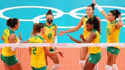 A Seleção feminina de vôlei. (Foto: Getty Images)