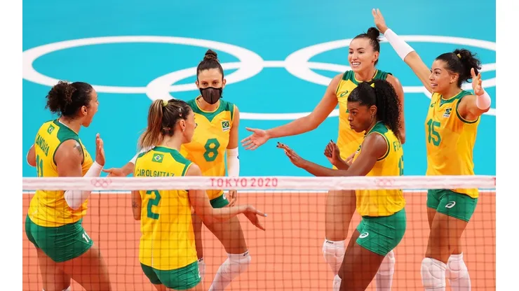 A Seleção feminina de vôlei. (Foto: Getty Images)