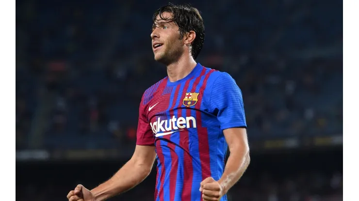 Sergi Roberto durante jogo do Barcelona contra a Real Sociedad no Camp Nou (Getty Images)