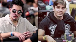 Edson Tsutsumi e Renan Meneguetti na mesa final do Main Event da WSOP (Foto: PokerNews e Reprodução Instagram)