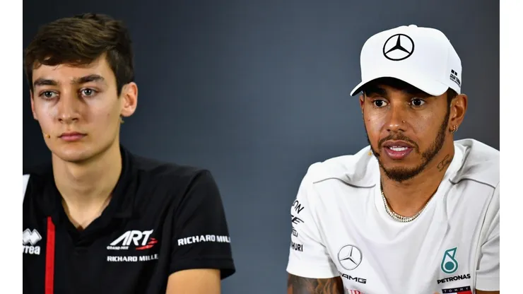 Registro de Russell e Hamilton feito em 2018. (Foto: Getty Images)