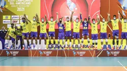 Brasil é campeão do Campeonato Sul-Americano, com Bruninho considerado o MVP do evento (Foto: Willliam Lucas/Inovafoto/CBV)