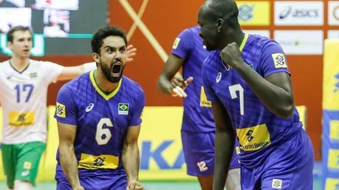 Brasil venceu a Colômbia na segunda rodada do Campeonato. (Foto: Reprodução redes sociais CBV)