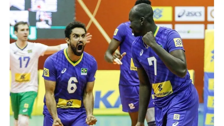 Brasil venceu a Colômbia na segunda rodada do Campeonato. (Foto: Reprodução redes sociais CBV)