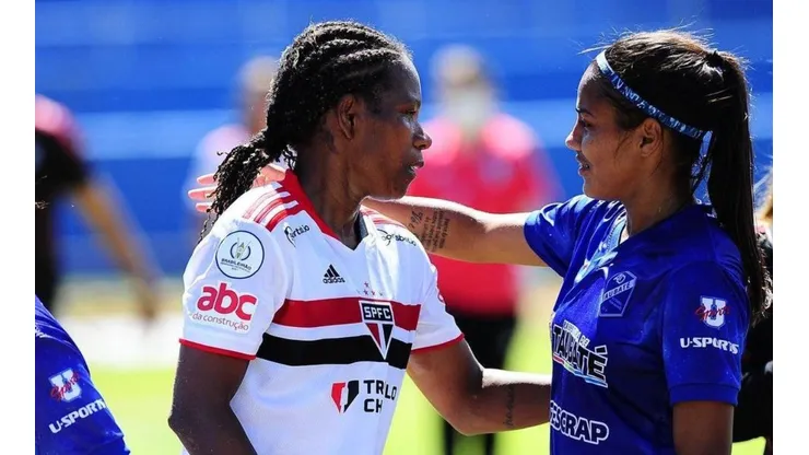 Na foto, Formiga, que reestreou pelo SPFC nesta quarta. (Foto: Reprodução redes sociais Paulistão Feminino)