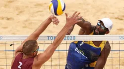Evandro (na foto) e Álvaro FIlho são a nova dupla de vôlei de praia do Brasil (Foto: Getty Images)