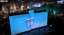 Foram mais de 14 mil metros cobertos pela projeção de Free Fire