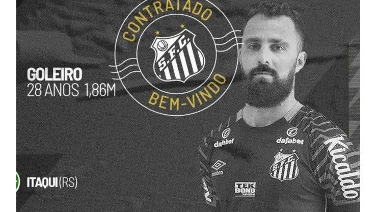Goleiro Jandrei é anunciado como novo reforço do Santos. (Foto: Reprodução Twitter)
