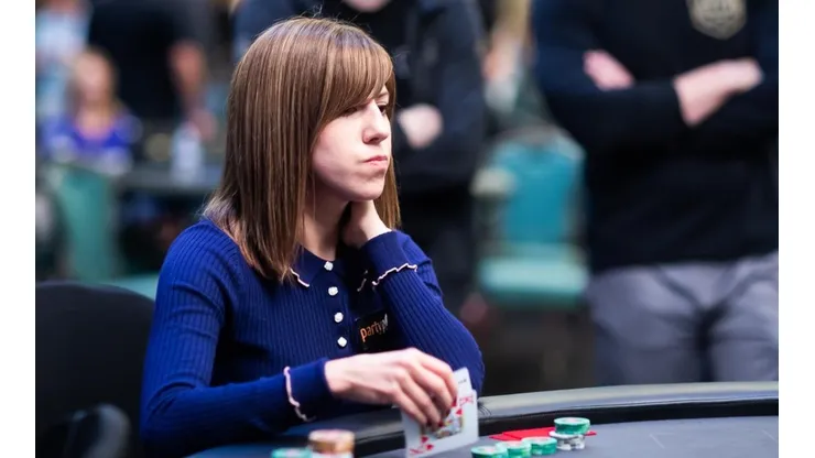 Kristen Bicknell em ação durante o PCA PSPC 2019 (Foto: Neil Stoddart/Divulgação PokerStars)