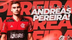 Andreas Pereira é anunciado como novo reforço do Flamengo. (Foto: Reprodução)