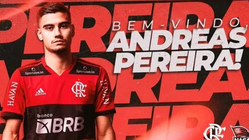 Andreas Pereira é anunciado como novo reforço do Flamengo. (Foto: Reprodução)